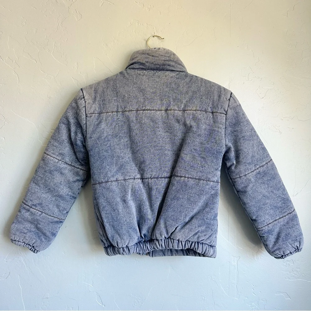 kidpik Kids Quilted Washed Blue Denim Puffer‎ Jacket Coat Size 12 Large